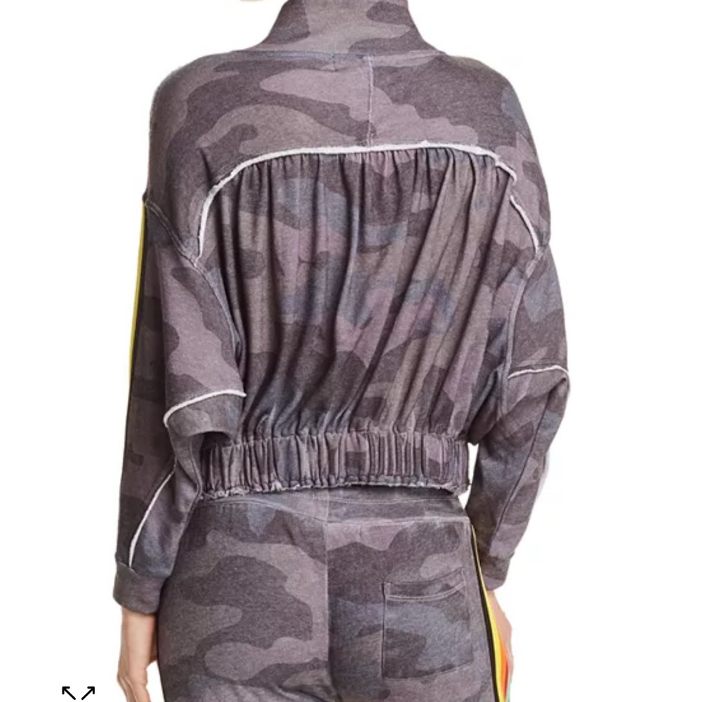 Vintage Havana Gray Camo Hoodie with Rainbow Stripes - Picture 2 of 5